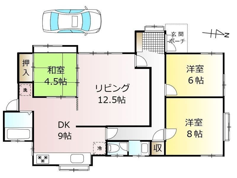 八ヶ崎8丁目平屋 12万円/なし/なし 間取り図
