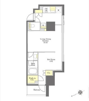 プライムメゾン大塚 1606 間取り図