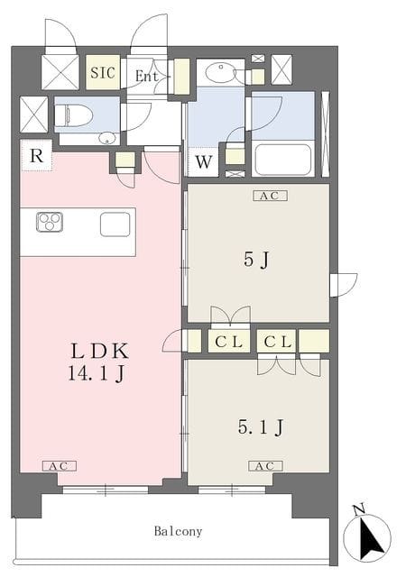 プレジリア銀座EAST 804 間取り図
