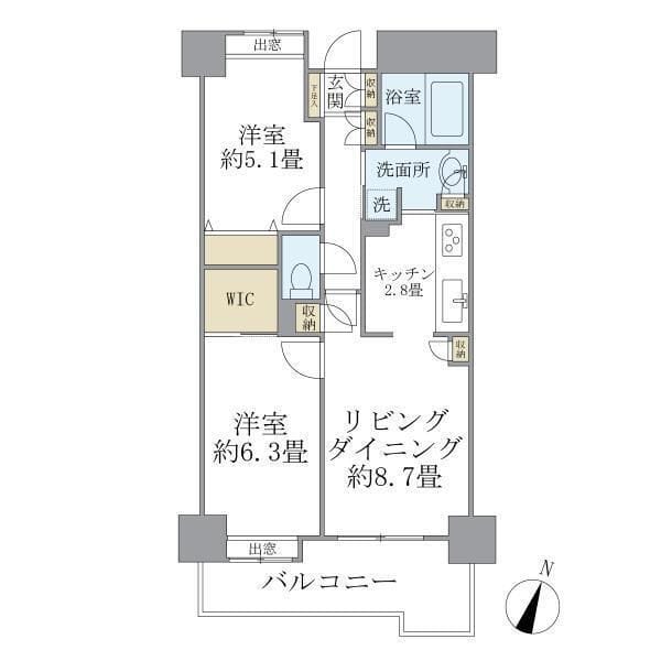 グランフラッツ北千住 705 間取り図