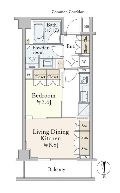 パークホームズ六本木乃木坂アーバンレジデンス 308 間取り図