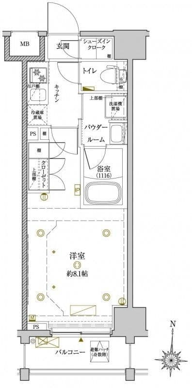 クレイシア亀戸サウスコート 202 間取り図