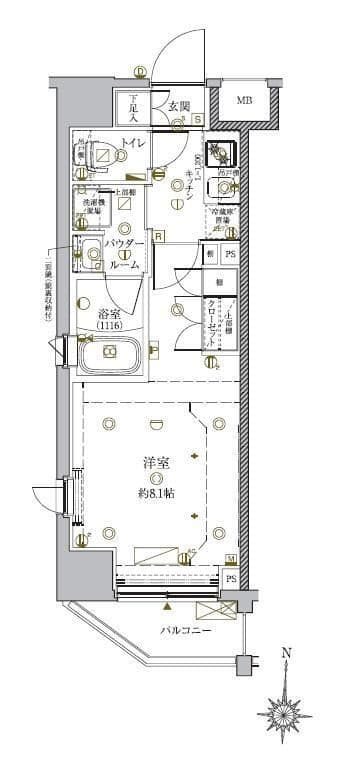 クレイシア亀戸サウスコート 901 間取り図