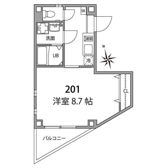 モンシャトー高井戸Ⅱ 201 間取り図