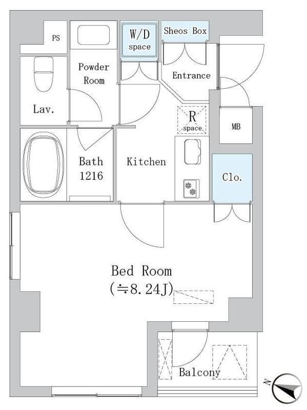 リペリアン中目黒 205 間取り図