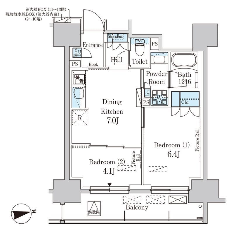 パークアクシス蔵前・春日通り 703 間取り図