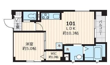 エクセルカーナ 祐天寺 101 間取り図
