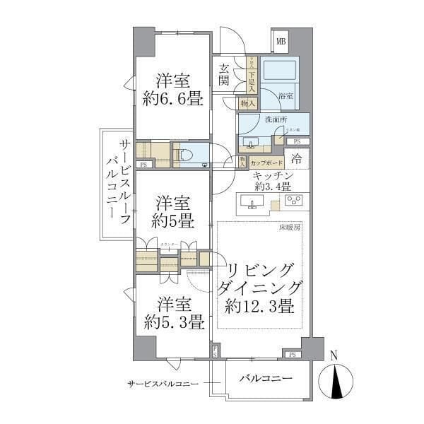 Brillia久が原 401 間取り図