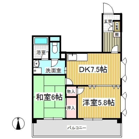 清水山第2パークハイツ 0401 間取り図