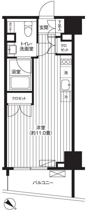 Ti-HIGASHIAZABU 705 間取り図