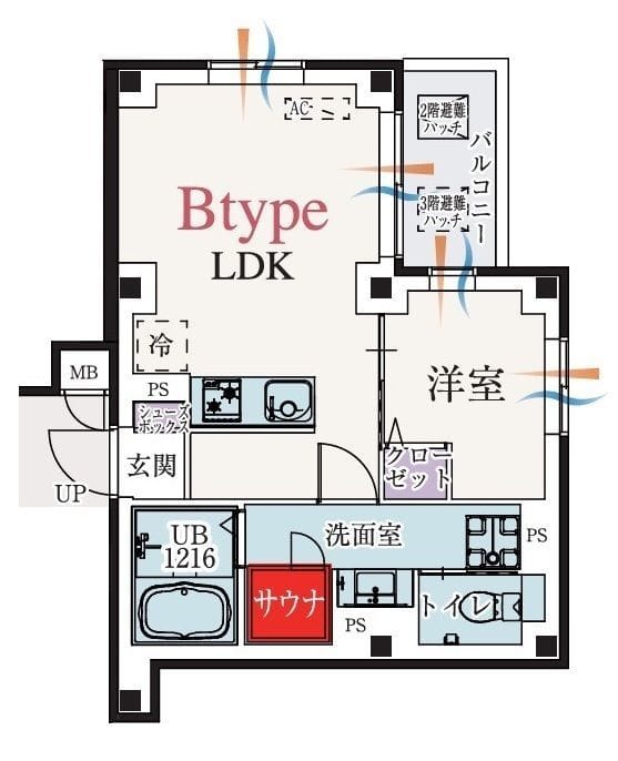 b’CASA東伏見 202 間取り図