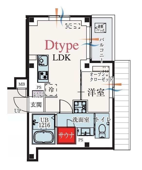 b’CASA東伏見 402 間取り図