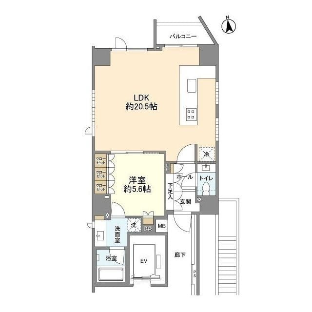 クレヴィア南麻布 1304 間取り図
