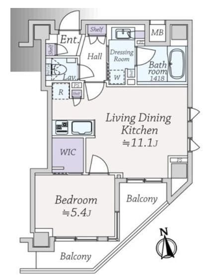 クレヴィア南麻布 403 間取り図
