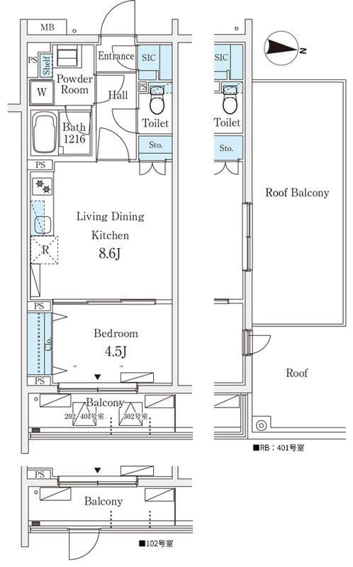テラス杉並方南町 202 間取り図