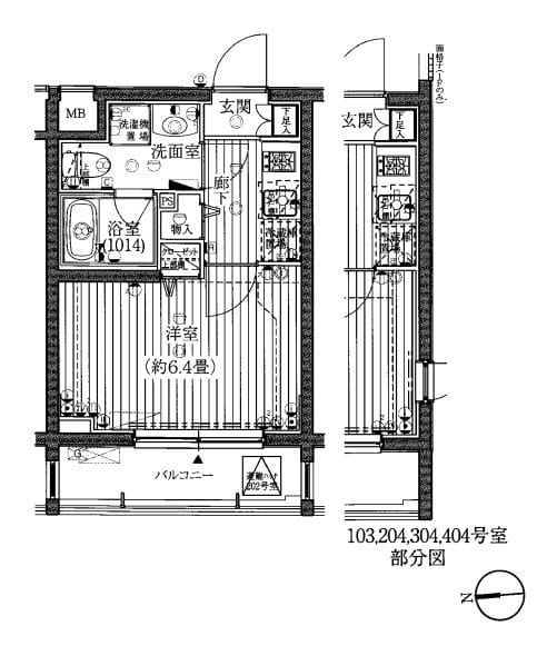 プレール・ドゥーク上高井戸 204 間取り図