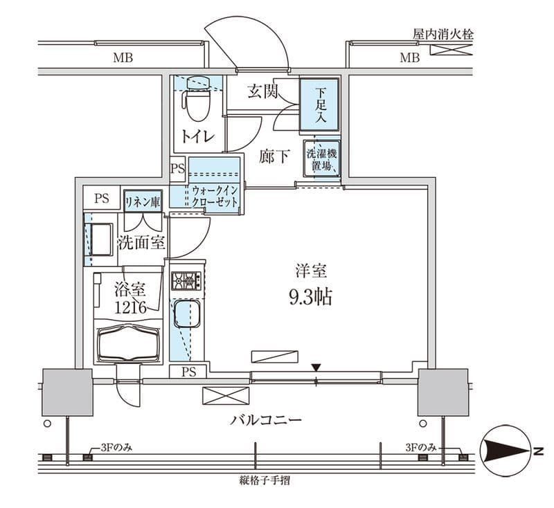 パークアクシス菊川ステーションゲート 410 間取り図