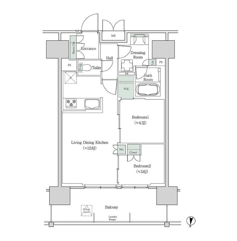 ブルックサイドレジデンス木場 1222 間取り図