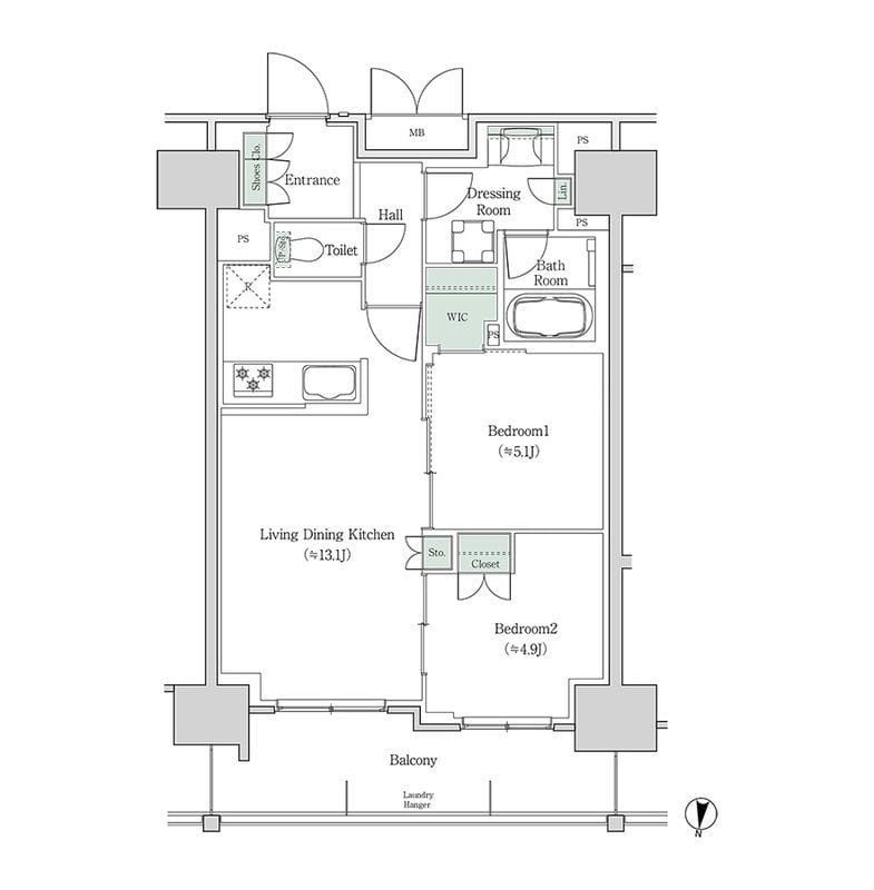ブルックサイドレジデンス木場 1412 間取り図