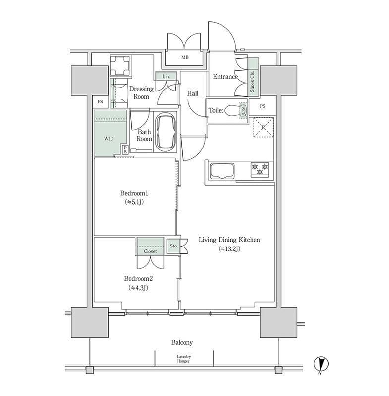 ブルックサイドレジデンス木場 1414 間取り図