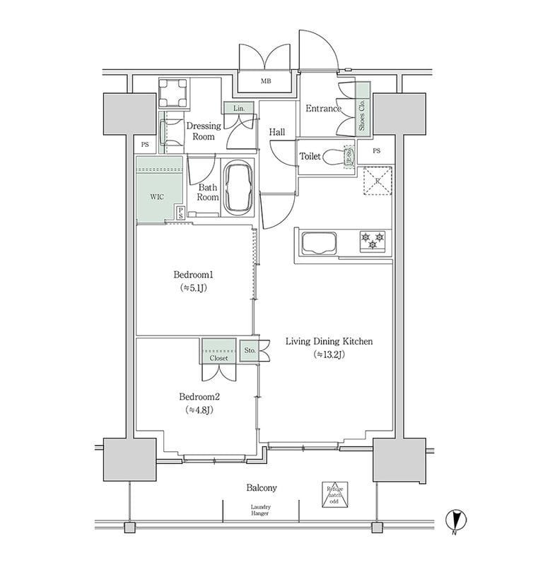 ブルックサイドレジデンス木場 1415 間取り図
