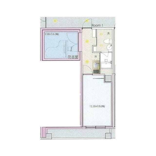 音楽のいえ Room1(201) 15.5万円/7,000円/入力なし 間取り図