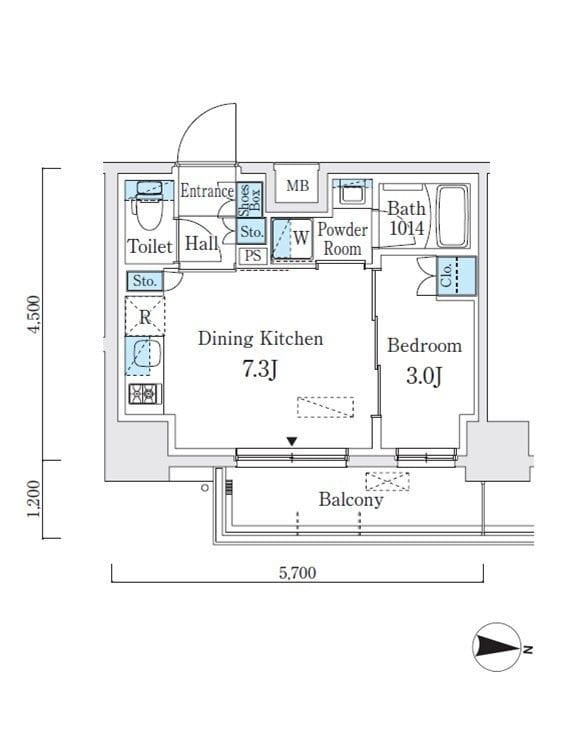 クインテット錦糸公園 408 間取り図