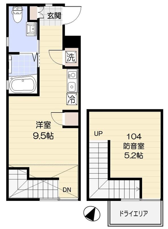 秋桜館 104 間取り図