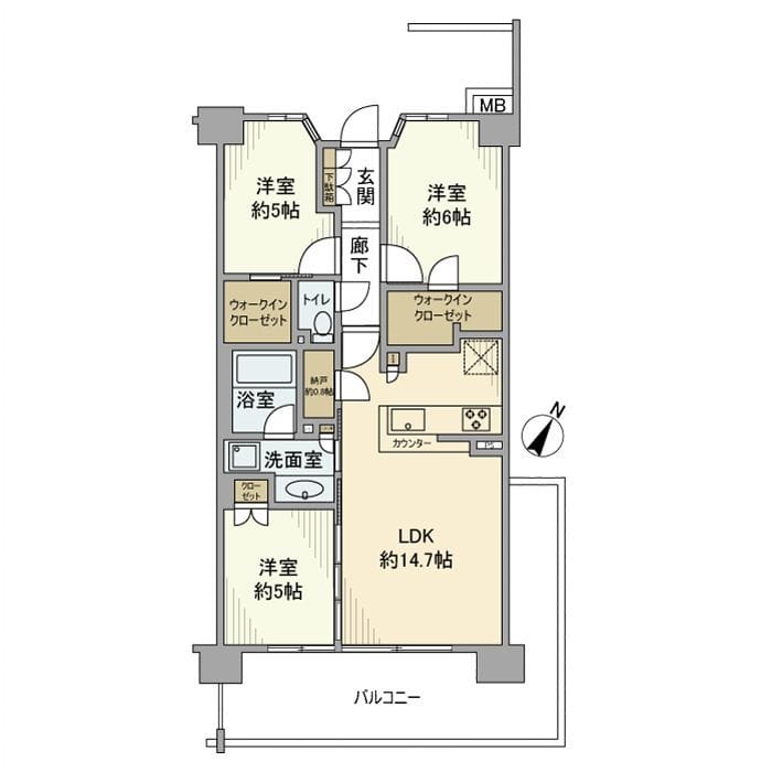 シティテラス横濱戸塚 734 間取り図