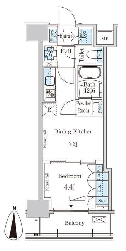 パークアクシス錦糸町WEST 204 間取り図