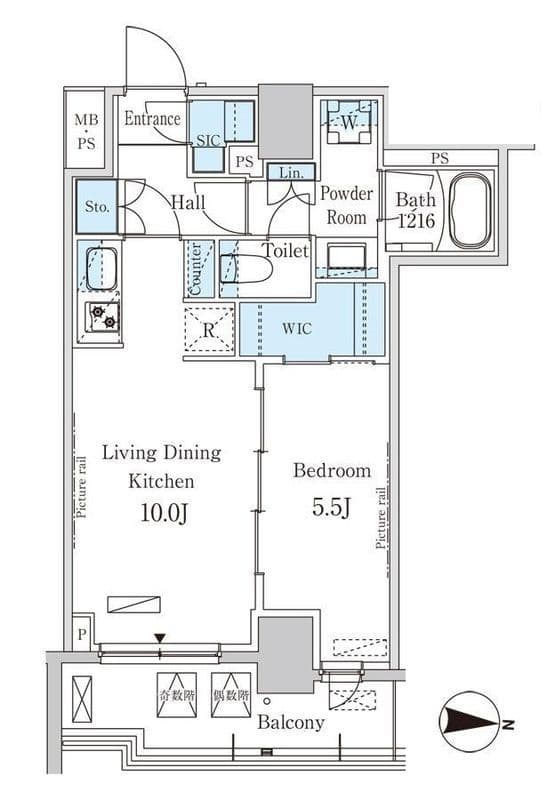 パークアクシス錦糸町WEST 606 間取り図