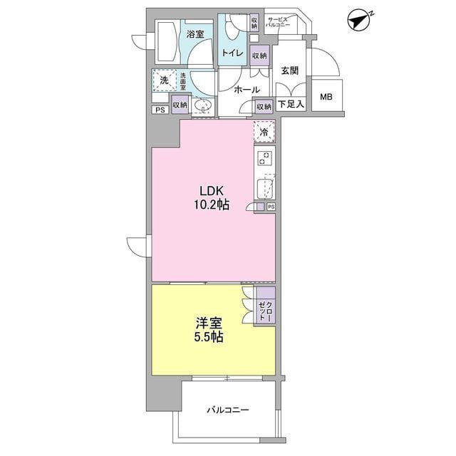 フレアージュ恵比寿 0804 間取り図