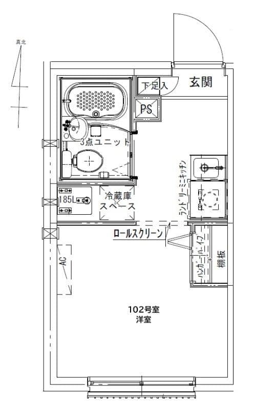 CREAL住吉Ⅱ 102 間取り図