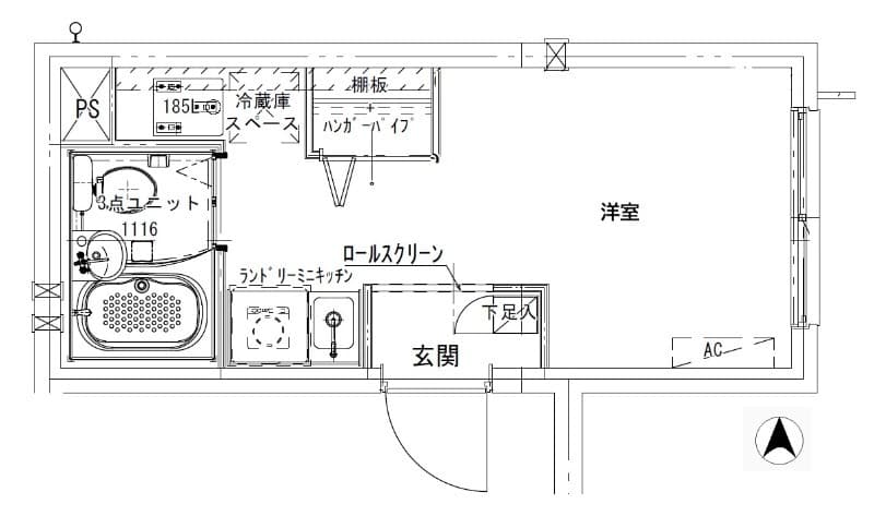 CREAL住吉Ⅱ 203 間取り図