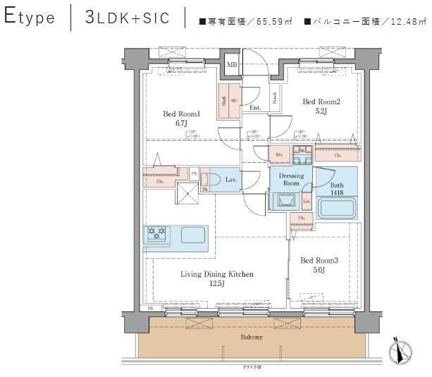 LUXENA+PAWS藤沢 0207 間取り図