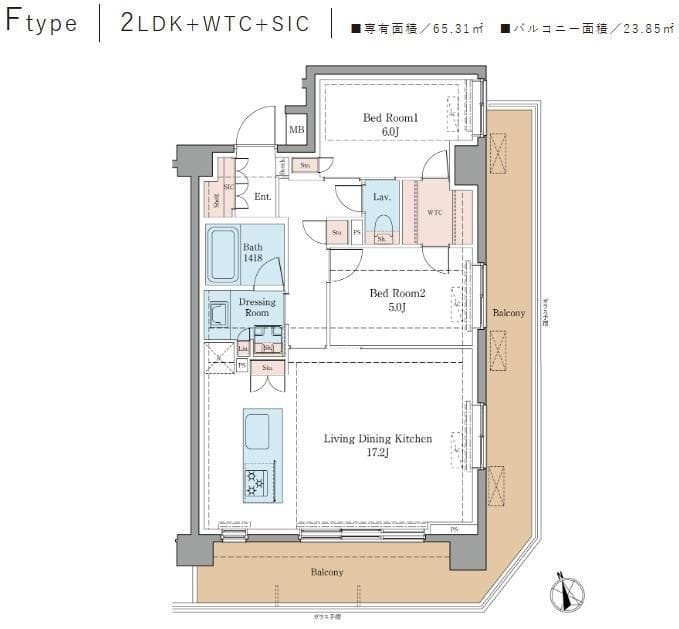 LUXENA+PAWS藤沢 0208 間取り図