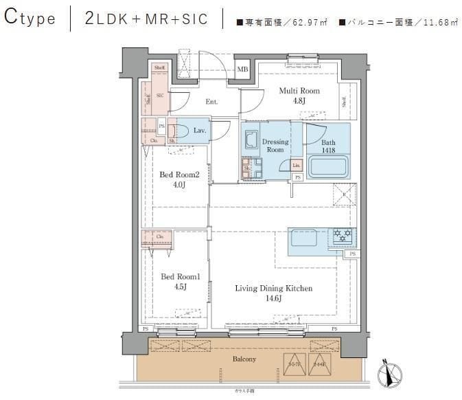 LUXENA+PAWS藤沢 0405 間取り図