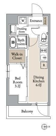 グランカーサ住吉Ⅱ 0805 間取り図