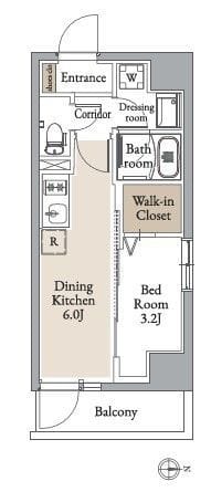 グランカーサ住吉Ⅱ 1002 間取り図