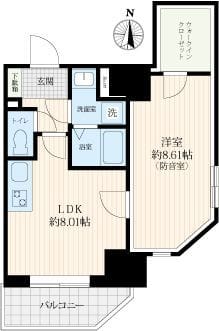 「防音マンション」プライムブリス森下スタジオ 702 間取り図