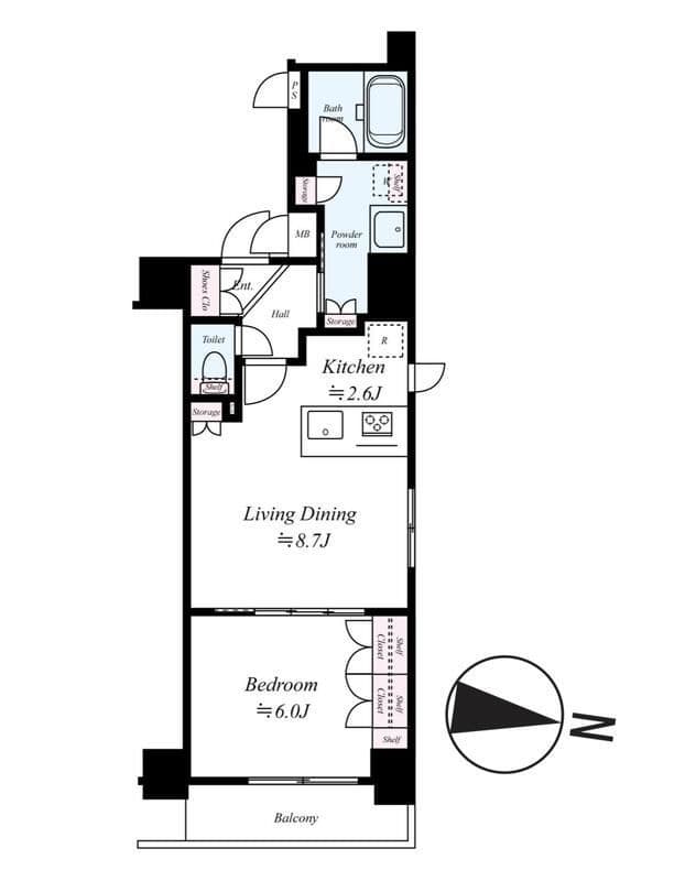 RELUXIA本所吾妻橋 601 間取り図