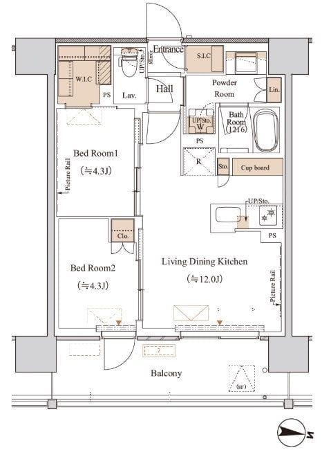 ブランシエスタ木場 0412 間取り図