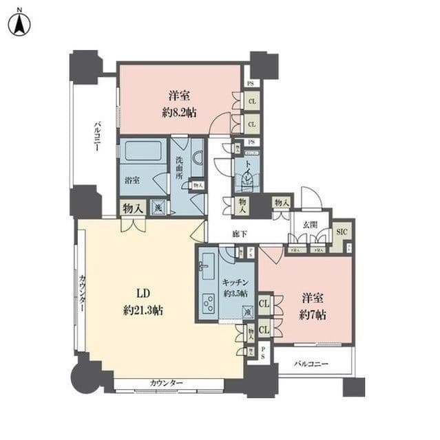 ルネ新宿御苑タワー 2104 間取り図