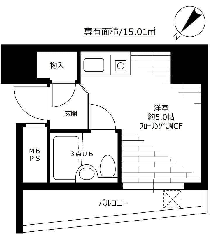 クレベール西新宿 505 間取り図