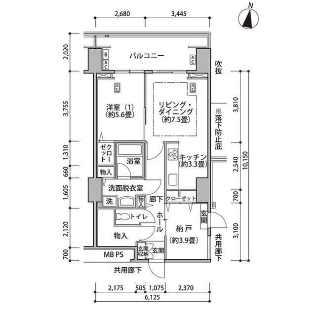 東雲キャナルコートCODAN17号棟 1002 間取り図