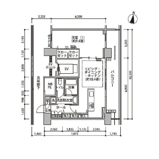 東雲キャナルコートCODAN17号棟 1302 間取り図