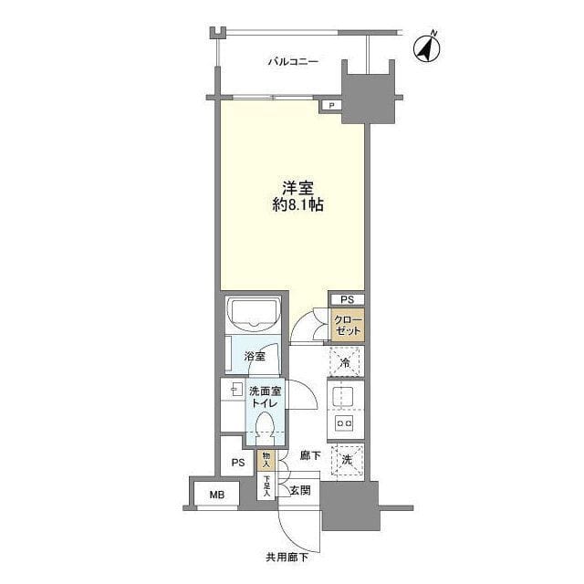 クレヴィア新宿若松町 406 間取り図