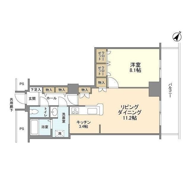 トルナーレ日本橋浜町 1302 間取り図