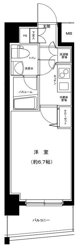 グランフォース横浜伊勢佐木町 303 間取り図