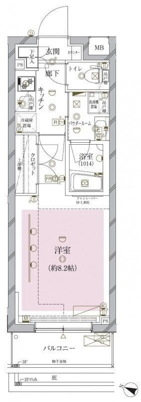 クレイシア目黒碑文谷 304 間取り図